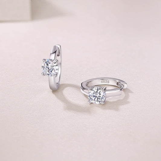 1Set Out To The Heart Of Luxury Fashion Diamond Earrings Stud Mossan Diamond Silver Ornaments Prohibit TikTok sales - 5 - CJ