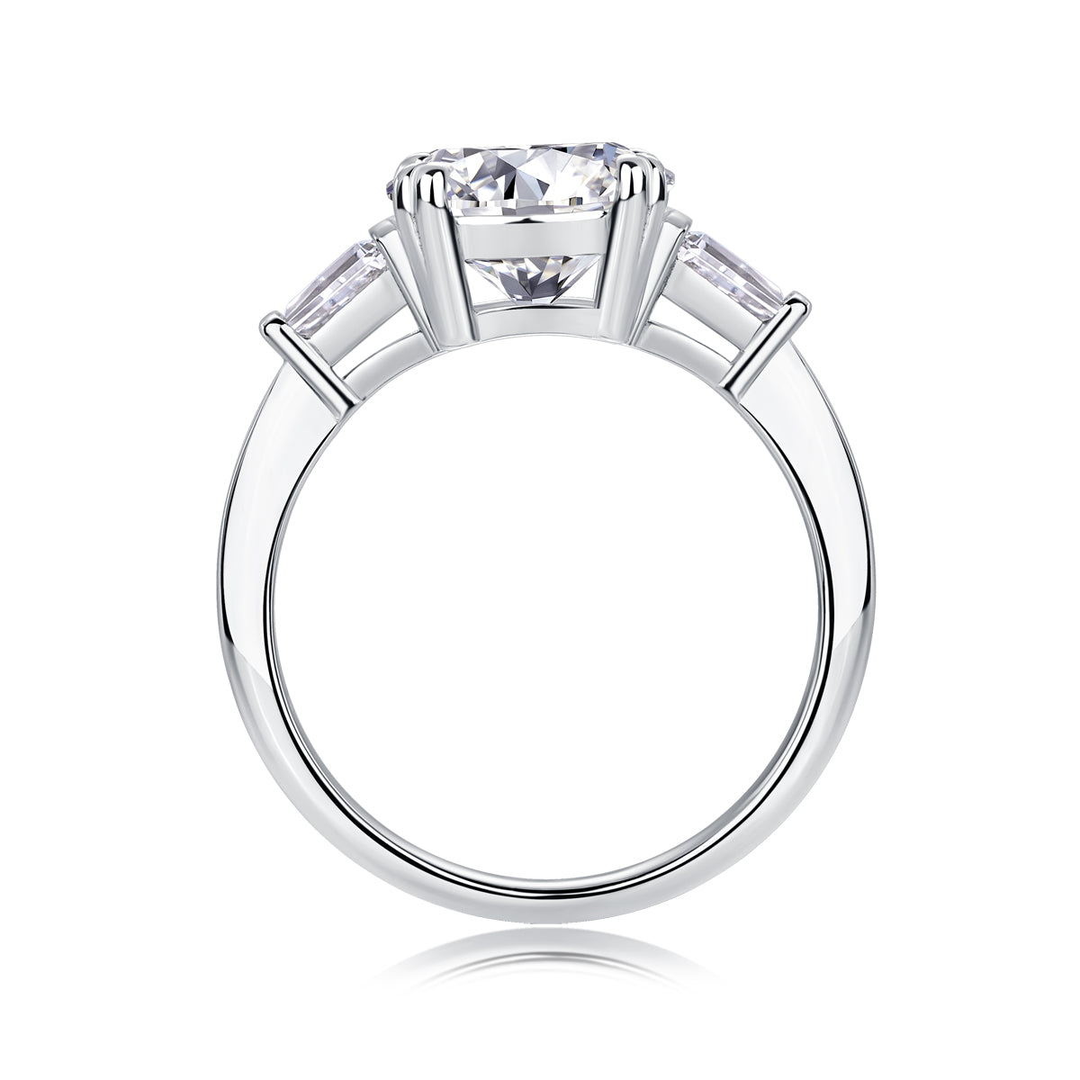 1Shining Step By Step - A Fashionable Diamond Jewelry Piece Set With 3 - carat Moissanite S925 Sterling Silver And Platinum Diamond Ring. Prohibit TikTok sales - 5 - CJ