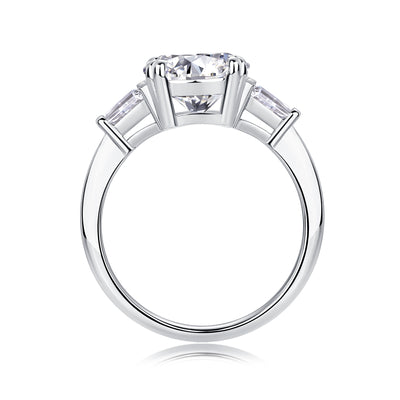 1Shining Step By Step - A Fashionable Diamond Jewelry Piece Set With 3 - carat Moissanite S925 Sterling Silver And Platinum Diamond Ring. Prohibit TikTok sales - 5 - CJ