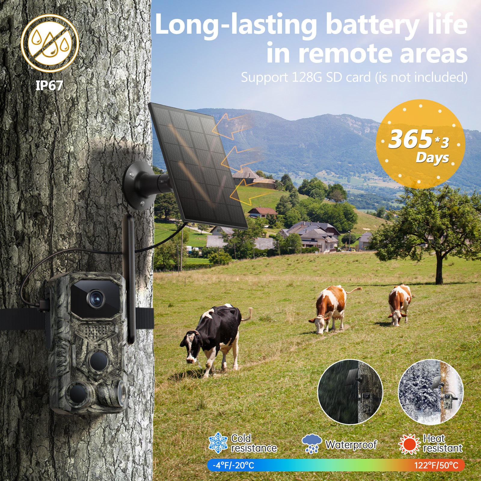 4G GPS Hunting Outdoor Trail Camera Wide Angle 4MP Camouflage Wildlife Deer Monitoring Solar Hunt Camera - 5 - CJ