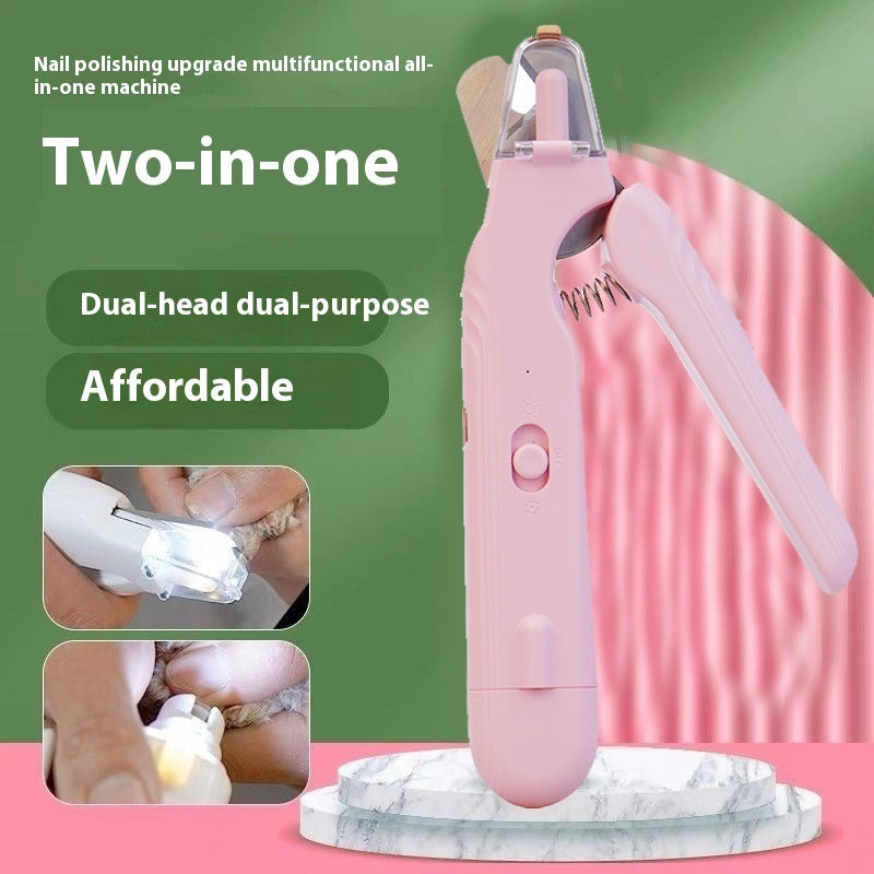 2 In 1 Pet Nail Clippers With Led Light Dog Cat Special Blood Line Scissors Multifunction Animals Paw Nail Trimmer Pet Supplies - 0 - CJ