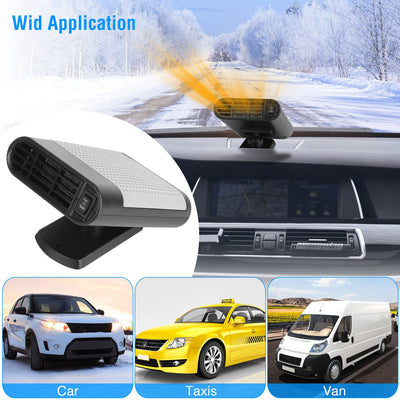 24V 200W Or 12V 150W Portable Car Heater Heating Fan 2 In 1 Defroster Defogger Demister Windshield Heater Automotive Cooling Fan With 360 Degree Rotating Base - 5.0 - CJ