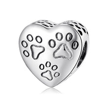 S925 Sterling Silver Beads Cute Dog Element Dog Paw Print Series Beaded Pendant DIY Accessories Loose Beads - 4 - CJ