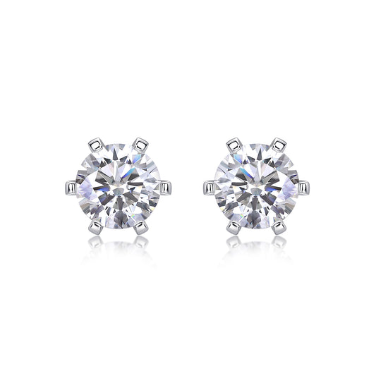 1Quiet Luxury Fashion Diamond Earrings Stud Set With Mosan Diamond Silver Ornaments Prohibit TikTok sales - 5 - CJ