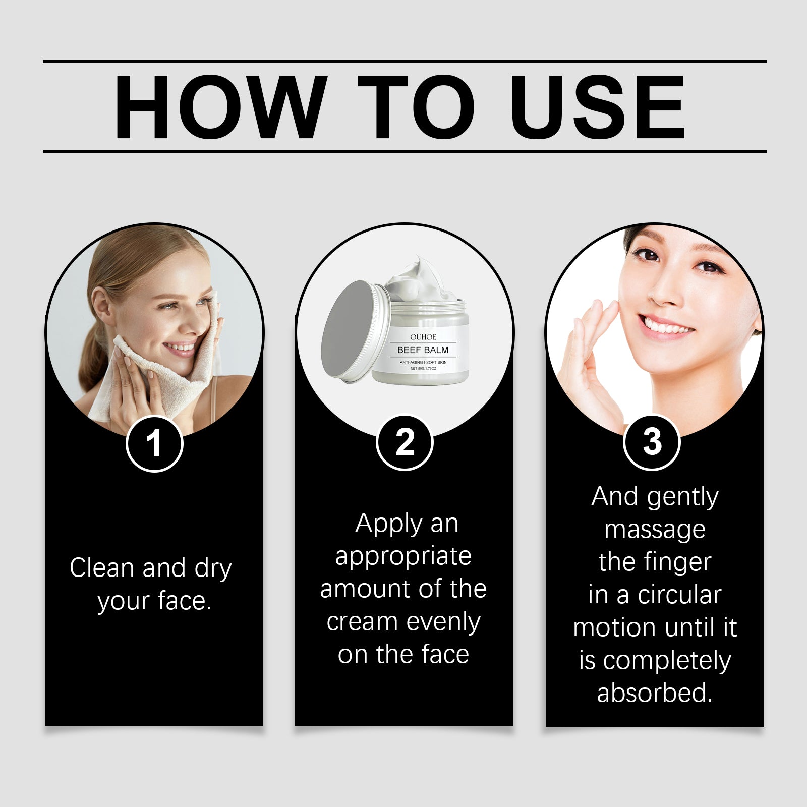 OUHOE Beef Balm, Fade Spots Deep Clean Hydrating Refreshing Skin Gentle Cream - 5 - CJ