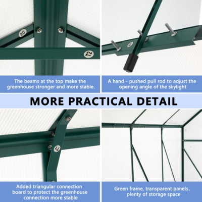 Green - 6 X 8 FT Outdoor Patio Greenhouse - 5 - CJ