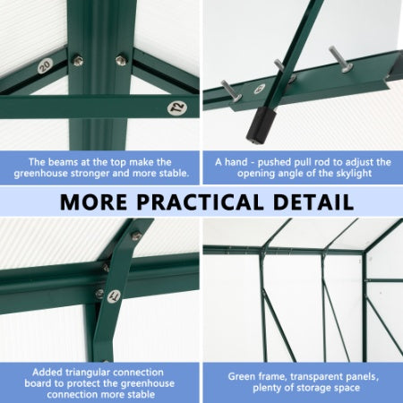 Green - 6 X 8 FT Outdoor Patio Greenhouse - 5 - CJ