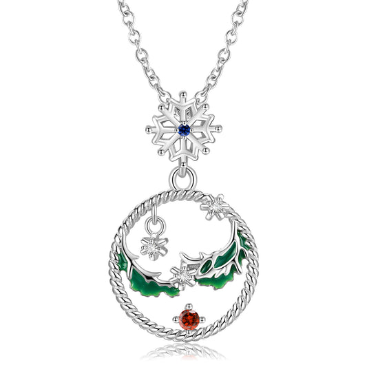Christmas Snowflake Necklace Ins Style Simple Hollow Fashion 925 Silver - 4 - https://x.com/titan_prim62775J