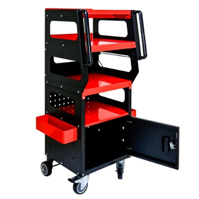 4 LEVEL MULTI PURPOSE TROLLEY FOR DIAGNOSTICS - BLACK RED - 5 - CJ