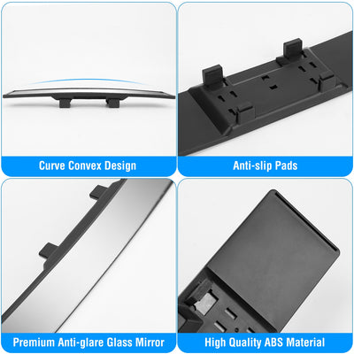 Car Rearview Mirror 11.4in Interior Clip - on Curve Convex Panoramic Anti - glare Rear View Mirrors With Wide Viewing Range For Cars SUVs Trucks Vehicles - 5 - cjdropshipping