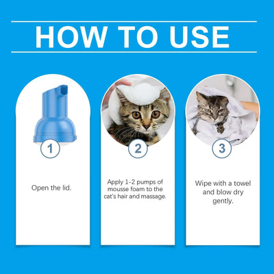 Yegebang Cat Cleaning Mousse Mild Non - irritating Pet Cleaning Foam - 5 - CJ