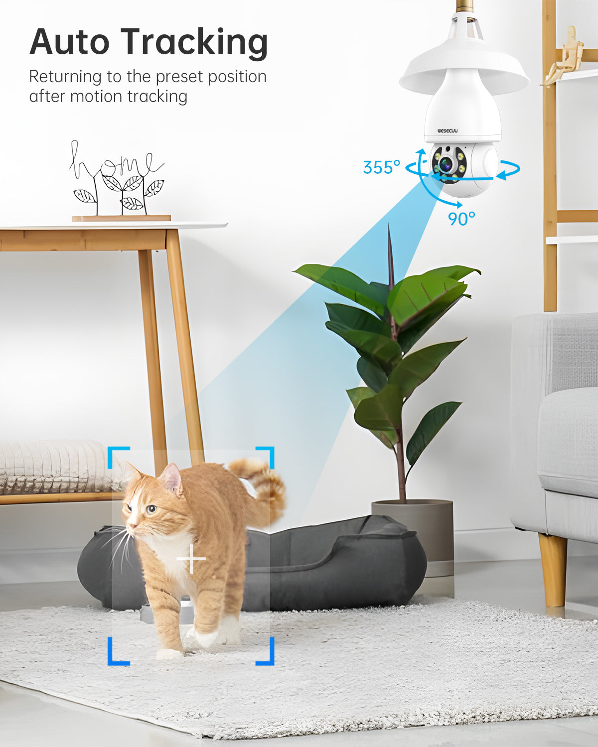 1080p Ptz E27 Socket Bulb Camera 360 Degree Cmos Sensor Network Camera Cctv Security Light Bulb Camera - 5 - CJ
