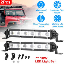 7" LED Light Bar Single Row Offroad Spot Lights 18W Ultra Slim Straight Work Light For Trailer Truck Bus Boat - 5 - cjdropshipping