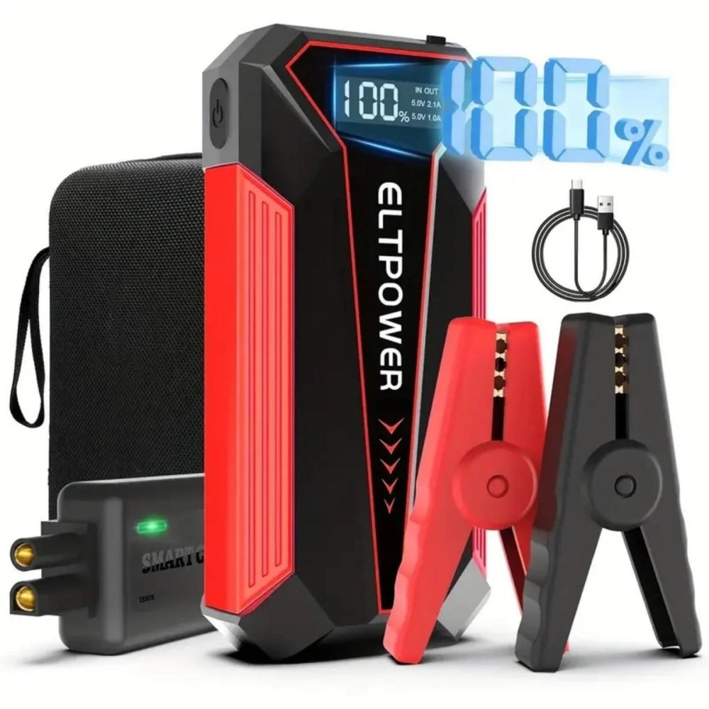 20000 MAh Car Jump Starter Power Supply With Dual USB Fast Charging And Red LED Light. - 5 - CJ
