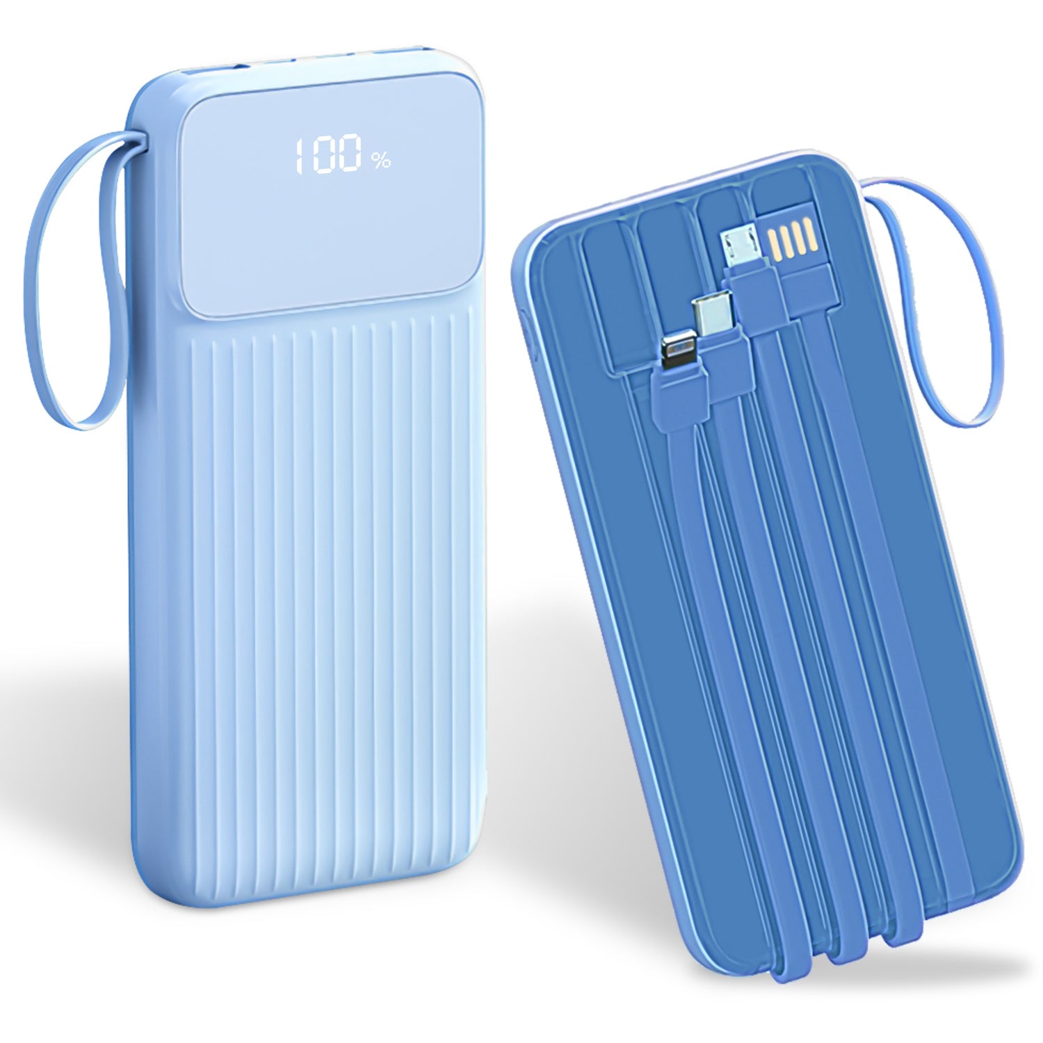 1Pc PD22W Fast Charger 20000mAh Fast Charging Power Bank Portable Charger With 4 Inbuilt Cables Digital Display Handle Fit For IOSPhone 15 14 Android And More - 5 - CJ