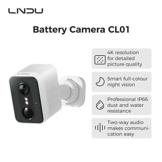 LNDU CL01 4K Wireless Security Camera 143 Degree Wide Angle Infrared Night Vision Human Body Sensing  Dual Identification Detection - 5 - CJ