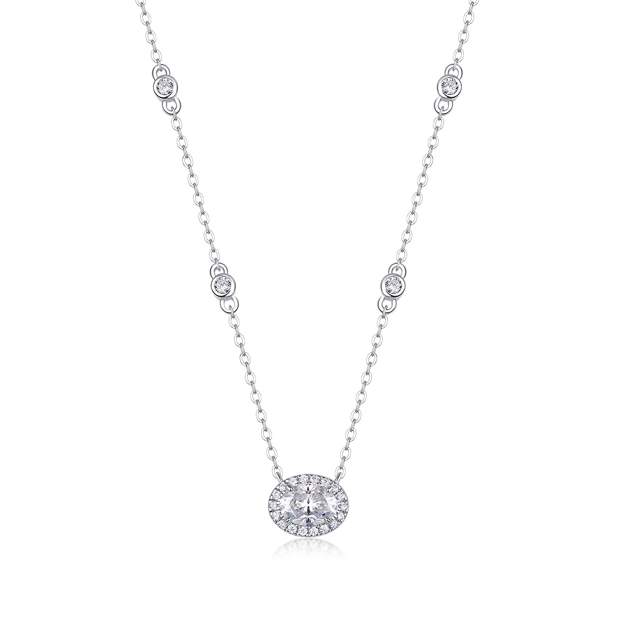 1White Summer Night - A Fashionable And Luxurious Diamond Jewelry Pendant Set With Egg-shaped Moissanite S925 Sterling Silver And Platinum Plating Prohibit TikTok sales