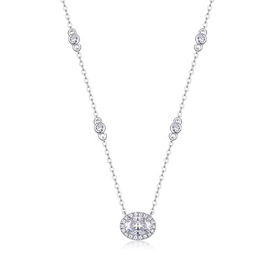 1White Summer Night - A Fashionable And Luxurious Diamond Jewelry Pendant Set With Egg - shaped Moissanite S925 Sterling Silver And Platinum Plating Prohibit TikTok sales - 5 - cj