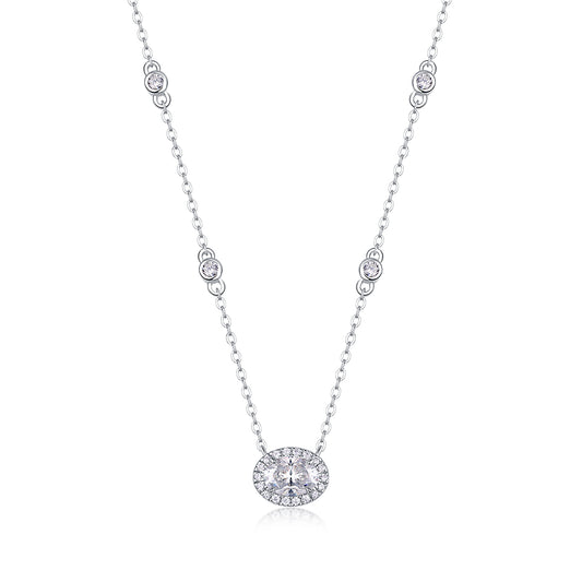 1White Summer Night - A Fashionable And Luxurious Diamond Jewelry Pendant Set With Egg - shaped Moissanite S925 Sterling Silver And Platinum Plating Prohibit TikTok sales - 5 - cj
