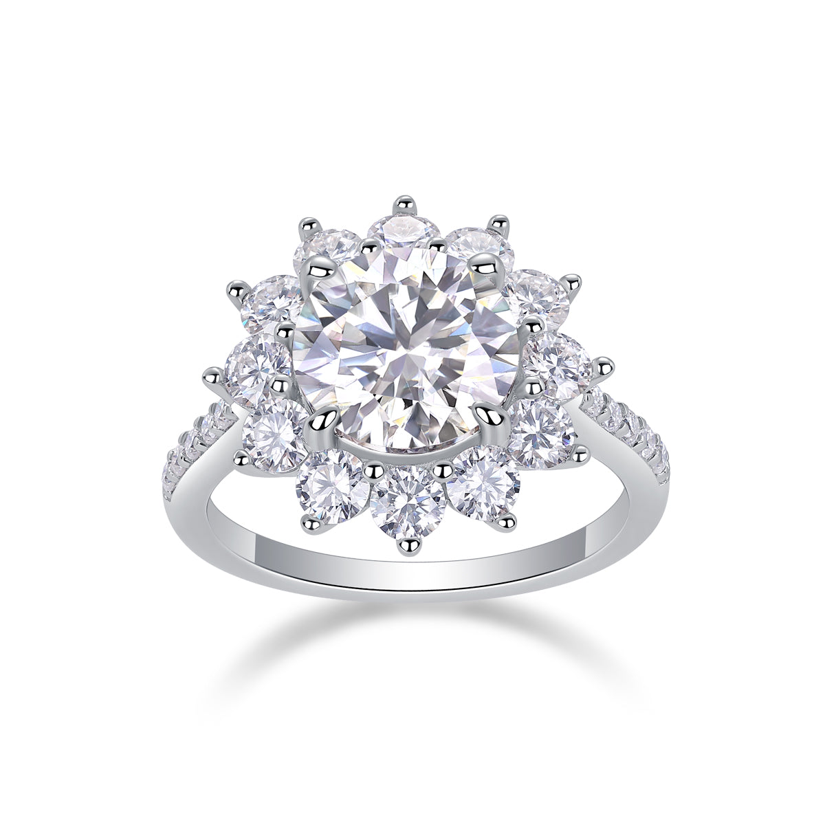 1Sunflower - A Fashionable Diamond Jewelry Piece Set With 3 - carat Moissanite S925 Sterling Silver And Platinum Diamond Ring Prohibit TikTok sales - 5 - CJ