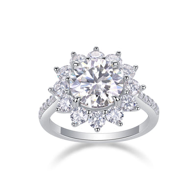 1Sunflower - A Fashionable Diamond Jewelry Piece Set With 3 - carat Moissanite S925 Sterling Silver And Platinum Diamond Ring Prohibit TikTok sales - 5 - CJ