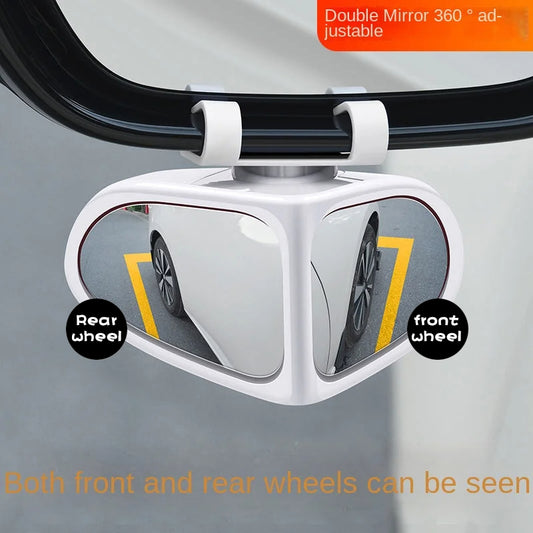 Car Reversing Small Round Mirror Front And Rear Wheel Wide - Angle Mirror Double - Sided Auxiliary Rearview 360 Adjustable Wide Angle Side Rear View Mirror For Car - 5.0 - CJ