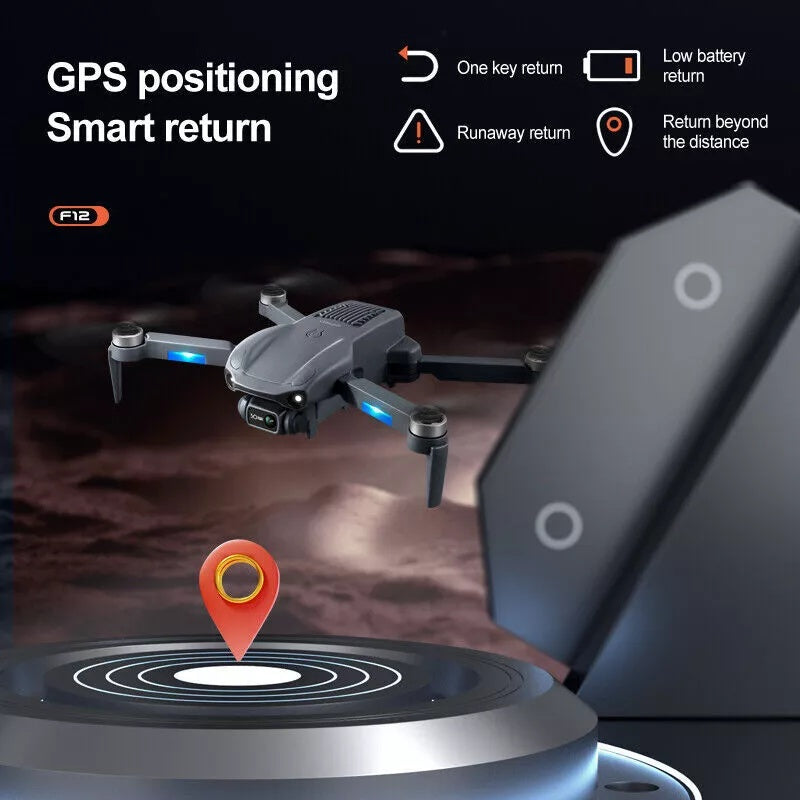 F12 RC Drone GPS 5G WIFI 6K HD Wide Angle Dual Camera Smart Follow Quadcopter,Professional Drones,adult Drones, For Beginners,Logistics Is Randomly Sent By USPS,FEDEX - 5.0 - CJ