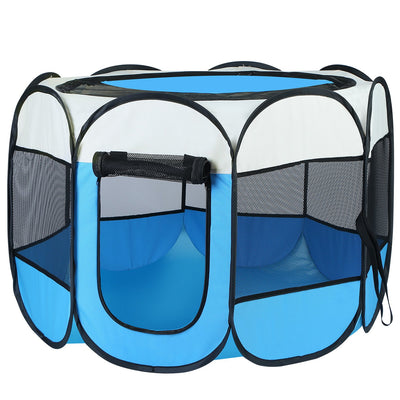 Pink - Blue Options - 1Pc Portable Foldable Pet Tent Exercise Pen Kennel Removable Zipper Top And Bottom Water Resistant Indoor Outdoor Use For Dogs Cats Other Pets - 5 - CJ