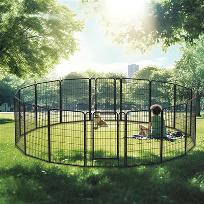 16 Pieces Of Heavy - duty Metal Pet Sports Fence - 5 - CJ