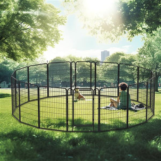 16 Pieces Of Heavy - duty Metal Pet Sports Fence - 5 - CJ