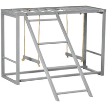 Chicken Activity Game With Swing Set For 3 - 4 Birds, Wooden Chicken Coop Accessory With Multiple Chicken Perches And Hen Ladder Grey - 5 - CJ