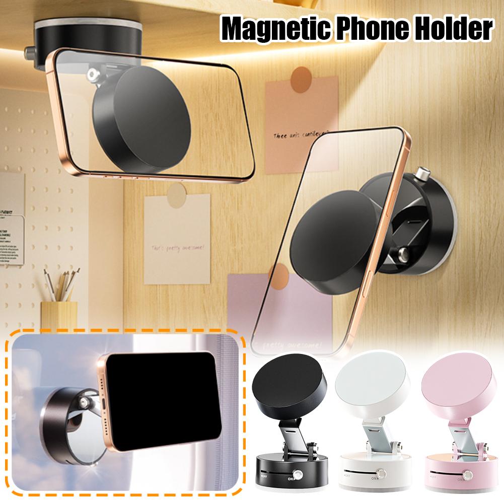Foldable Magnetic Vacuum Car Phone Holder Foldable Suction Cup With Suction Cup Hands - Free Navigation For Smart Phone - 0 - CJ