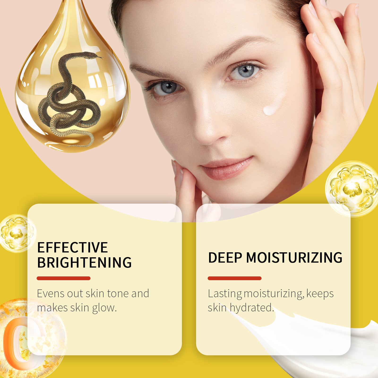 OUHOE Brightening Cream, Hydrates And Moisturizes Tender Skin With Refreshing, Light Texture, Nourishing And Firming Brightening Repair Cream - 5 - CJ