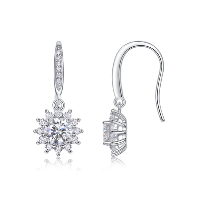 1Qingcheng - A Fashionable And Luxurious Diamond Jewelry Accessory Set With Half - carat Moissan Diamond S925 Sterling Silver And Platinum - plated Stud Earrings Prohibit TikTok sales - 5 - cjdropshipping