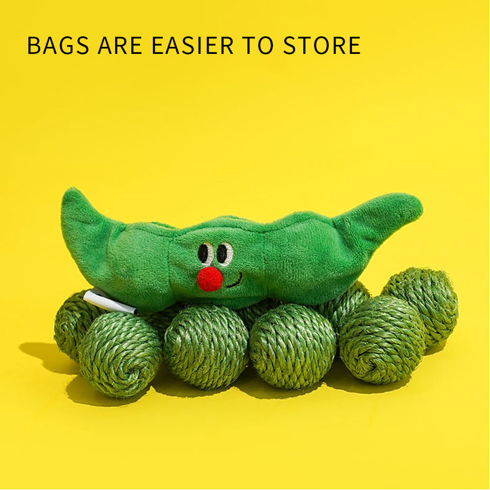 3PCS Cat Toy Balls, Interactive Pet Play Balls Sisal Rope Scratching Chew Ball Toy With Rustling Sound Pea Pod Storage For Indoor Kitten Training Hunting - 5 - CJ