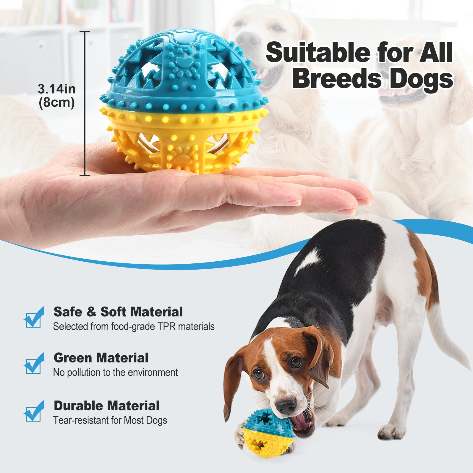 Dog Chew Toys Grinding Teeth Sound Ball Toys Leaking Food Balls Anti Bite Interactive Training Cleaning Teeth Toys Pet Products - 5 - CJ