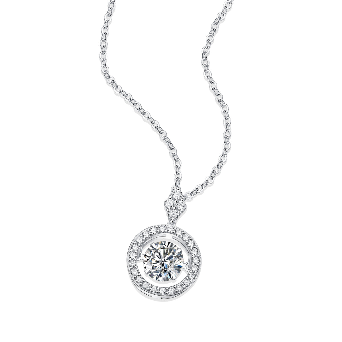 1Touch - A Fashionable And Trendy Jewelry Necklace Pendant Set With 1 - carat Moissanite S925 Sterling Silver And Platinum Plating Prohibit Tk Sales - 5 - cj