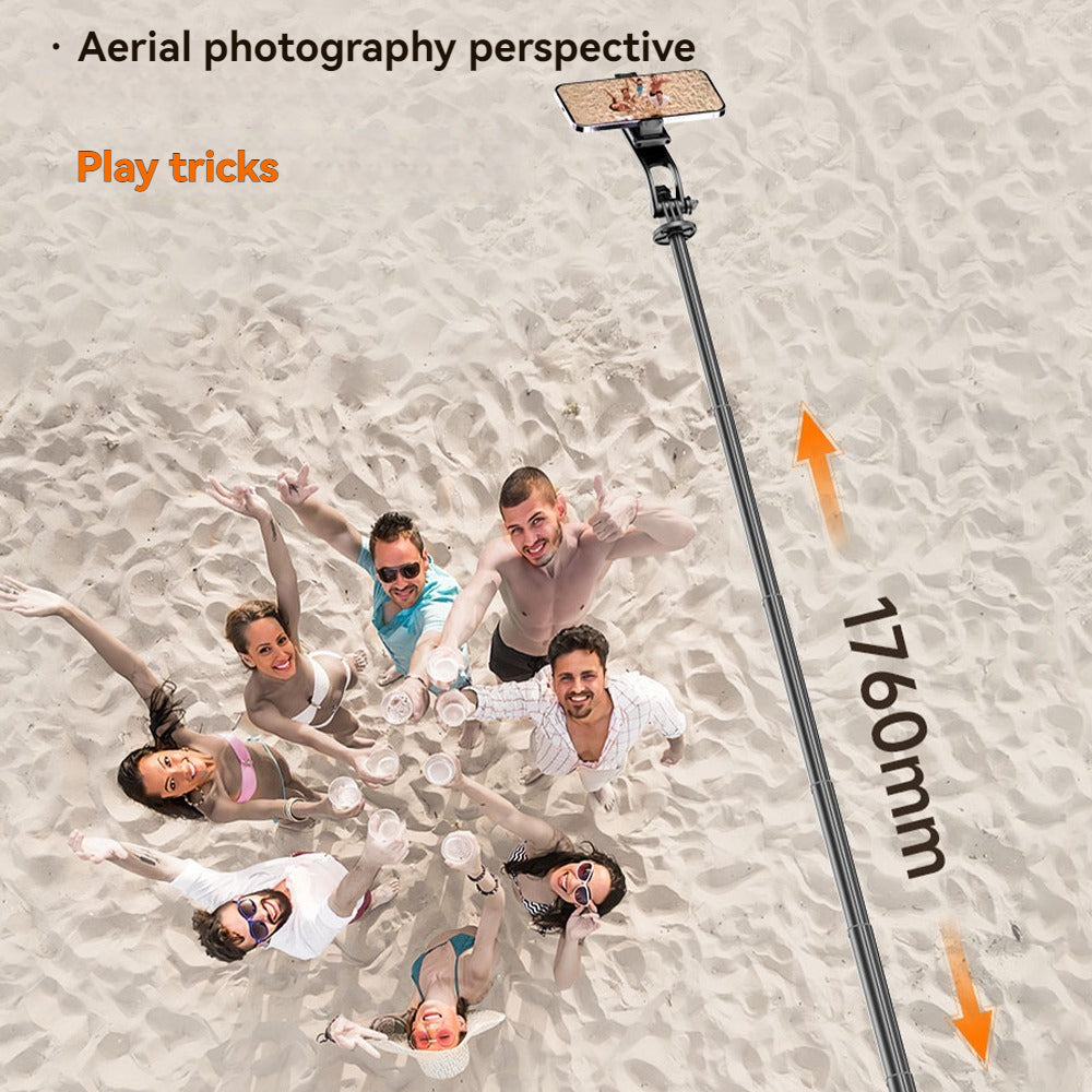 Selfie Stick Tripod With Fill Light, Extendable Phone Stand With Wireless Remote, Universal Compatible For Smartphones, Portable For Travel & Video Recording - 5 - CJ