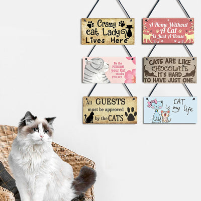 Wooden Cat Pendant For Pets Vintage Style - 0 - CJ