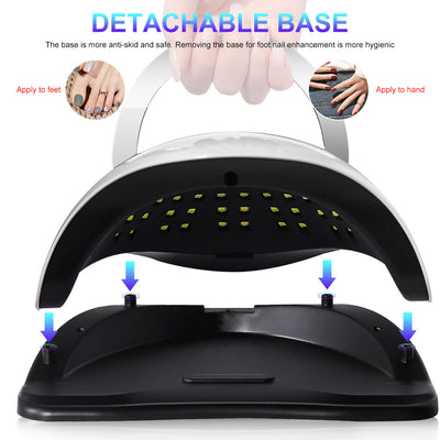 UV LED Nail Lamp Professional LED Nail Dryer For Gel Nails With Removable Base, Touch Screen 4 Timers And Automatic Sensor UV LED Nail Lamp Professional LED Nail Dryer For Gel Nails With Removable Bas - 5 - CJ