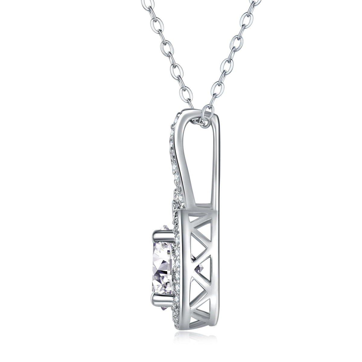 1Curve - A Fashionable And Luxurious Diamond Jewelry Pendant Set With 2 - carat Moissanite S925 Sterling Silver And Platinum Plating Prohibit TikTok sales - 5 - cj