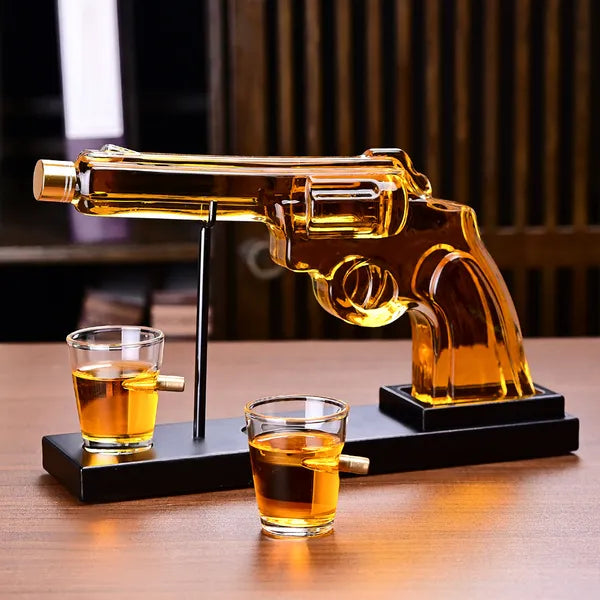 Gifts For Men Dad, 10 Oz Whiskey Gun Decanter Set + 2 Bullet Glasses - Unique Birthday Pistol Gift Ideas Daughter Son, Personalized Liquor Dispenser - Scotch Bourbon Vodka, Him, Brother Husband - 5 - CJ