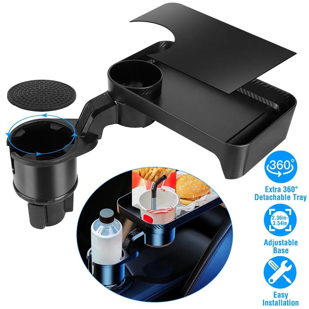 Car Cup Holder Tray 360° Rotating Car Bottle Holder Expander Adapter - 5 - cjdropshipping