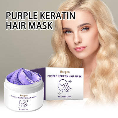 Hoegoa Keratin Purple Hair Mask Nourishing Moisturizing For Dry And Frizzy Hair Smooth And Shiny Care Mask - 5 - CJ