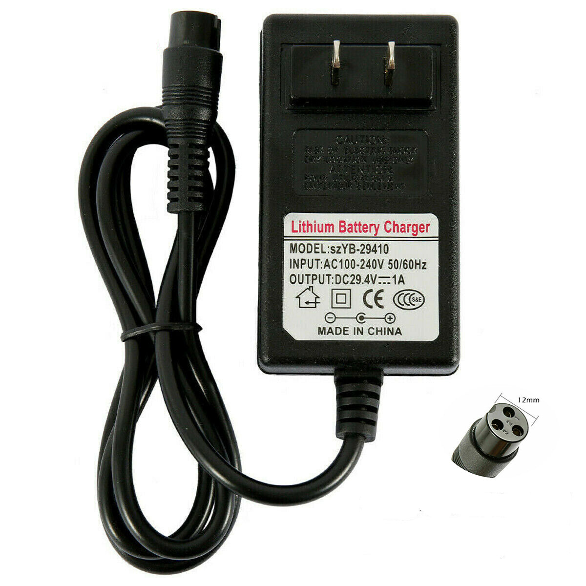Charger, Balance Car, 3 - hole, 24V 1A, US Standard - 5 - CJ