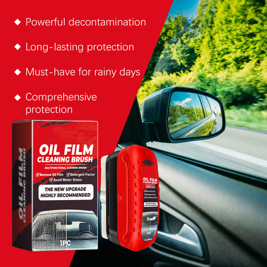 Automotive Oil Film Cleaning Brush, Windshield Cleaner Tool, All In One Wipe On Oil Film Remover, Car Glass Oil Film Cleaner With Reusable Foam Sprayer - 5 - CJ