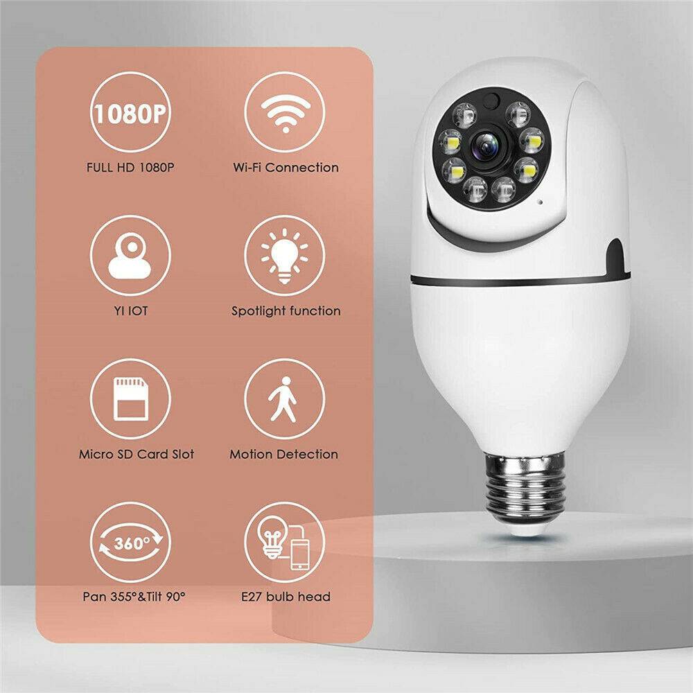 IR E27 Light Bulb Camera 1080P HD Wireless Wifi Smart Home Security Camera - 5 - CJ