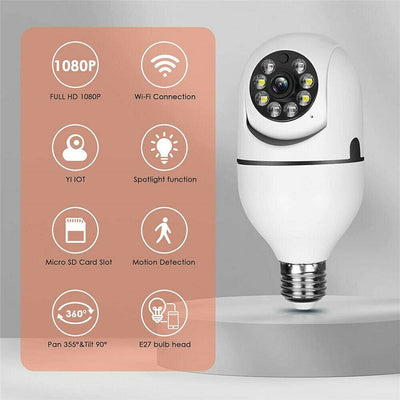 IR E27 Light Bulb Camera 1080P HD Wireless Wifi Smart Home Security Camera - 5 - CJ