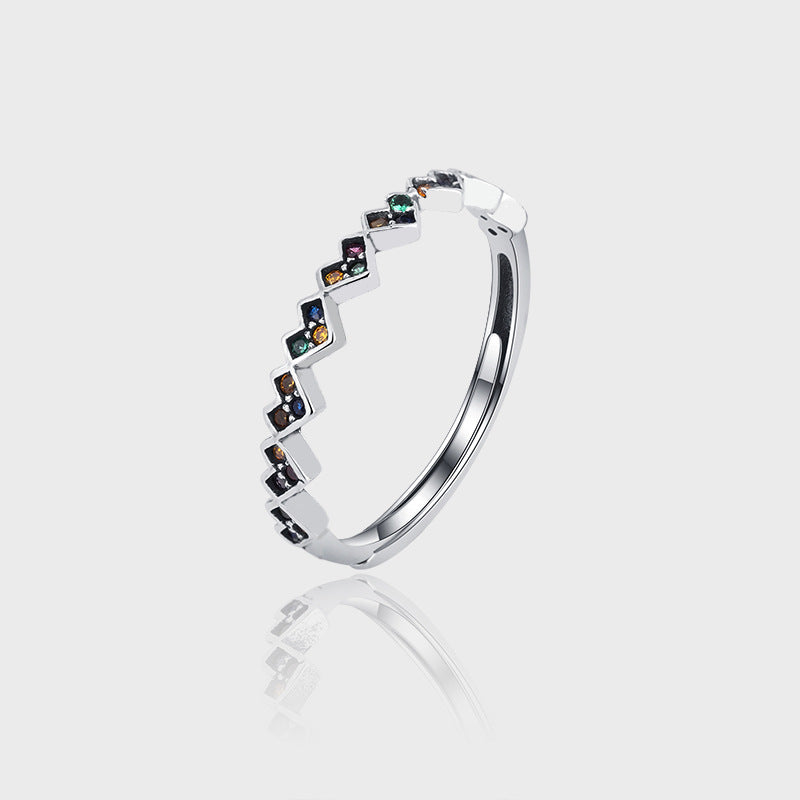 S925 Sterling Silver Colorful Zircon Love Ring Female Vintage Thai Silver - 4 - https://x.com/titan_prim62775J