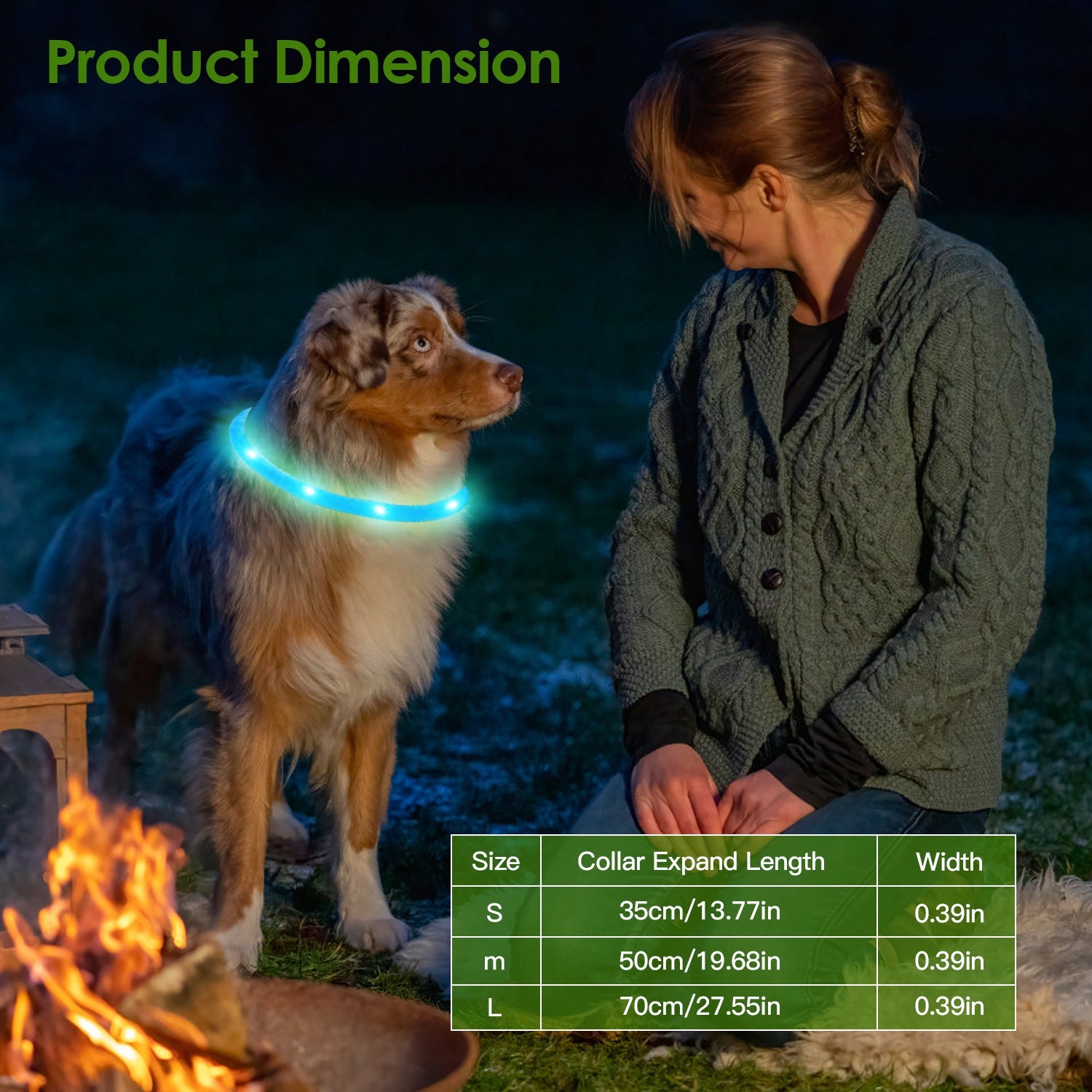 1Pc USB Rechargeable LED Dog Collar Multi Color Lighting Dog Safety Collar Cuttable Length Glow Dog Collar For Small Medium Large Dog Night Walking - 5 - CJ